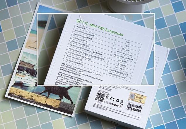 QCY T2 packaging back