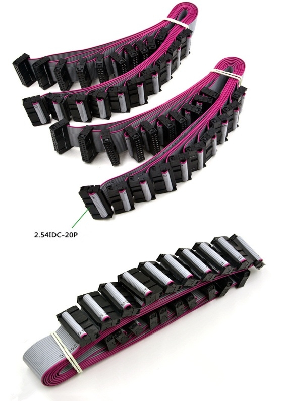 2.54mm 20 Conductor Ribbon Cable with IDC Connectors