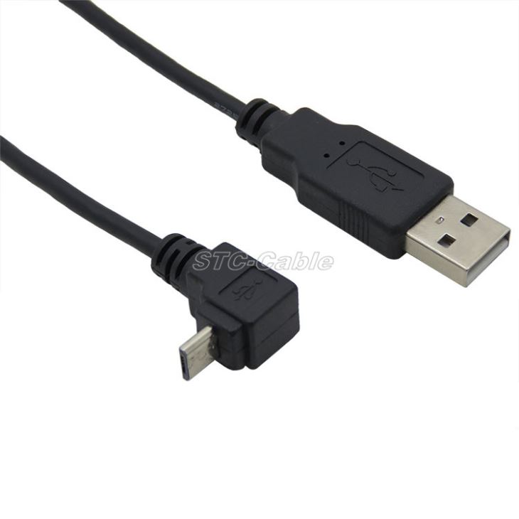 USB 2.0 A Male To Micro USB B Male Up Angle Cable