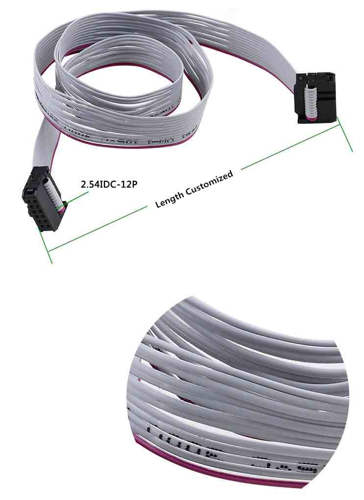 IDC Flat Ribbon Cable 12 Wire 12 Conductor