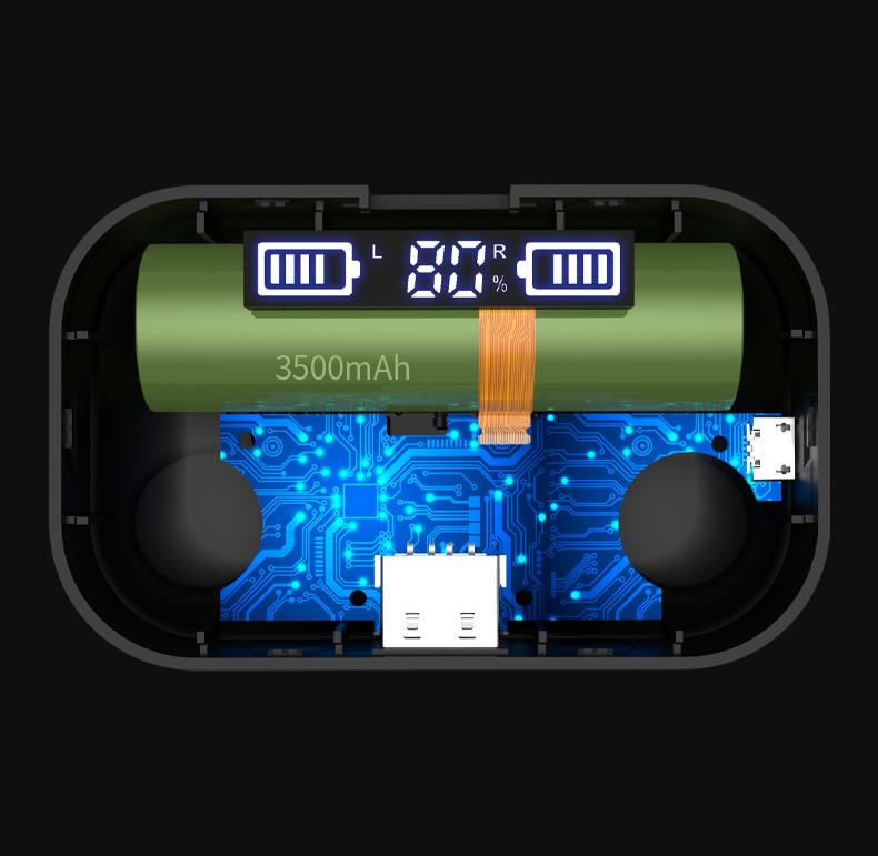 left and righ earphone power display
