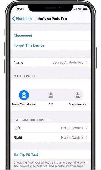 AirPods Pro transparency mode instruction